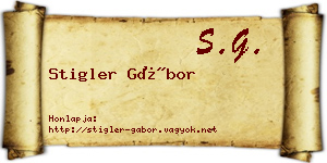 Stigler Gábor névjegykártya